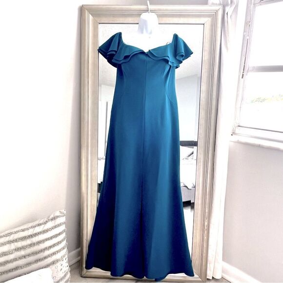 NW Night way Maxi Dress Gown turquoise Color Size 10 - Picture 1 of 12